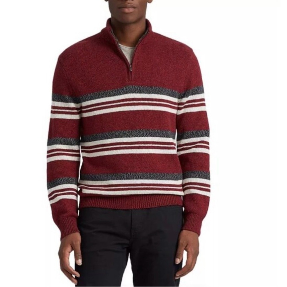 Chaps Classic-Fit Mockneck 1/4 Zip Sweater  Sz M